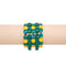 Set 5 Enameled Mix Yellow - Green Bracelets